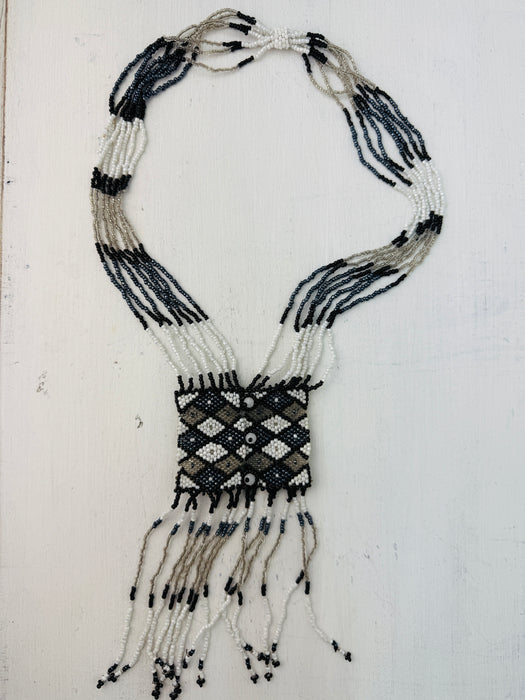 Basilla Necklace - Black & White ~ ALL JEWELLERY 3 FOR 2