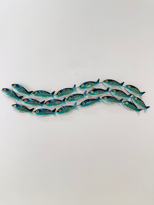 Flat Mottled Fish Shoal - Aqua Striped
