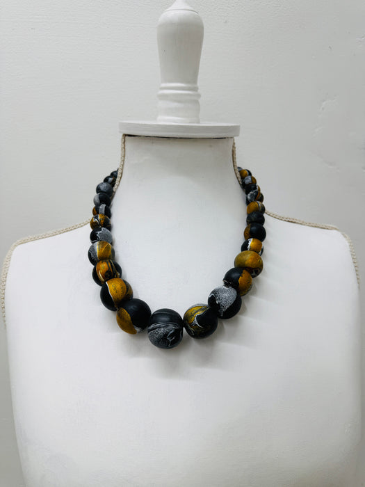 Helice Necklace - Gold & Grey ~ ALL JEWELLERY 3 FOR 2