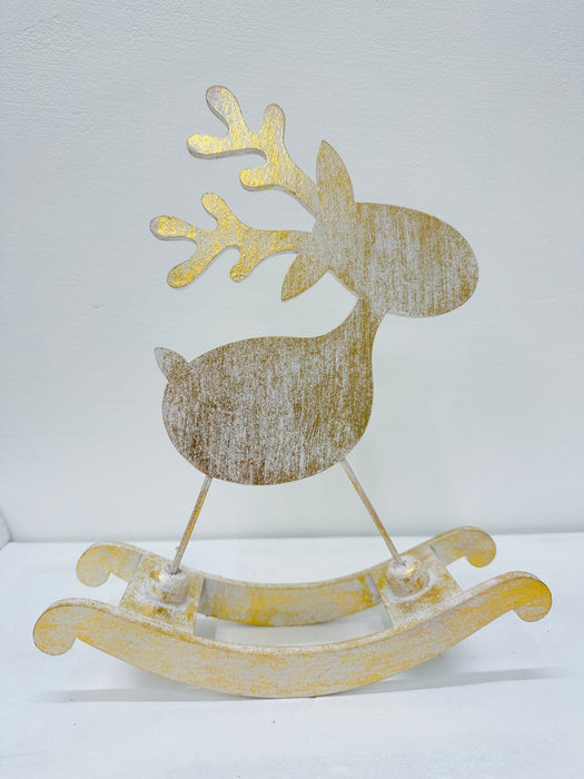 Gold Rocking Reindeer - Large