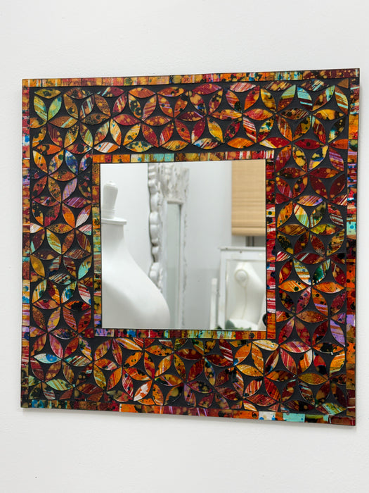Mosaic Square Mirror - Peacock Calypso