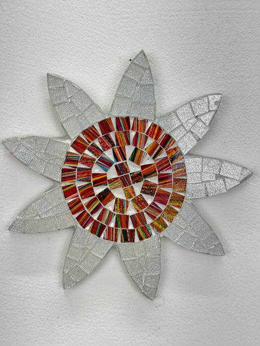 Medium Mosaic Flower - Silver