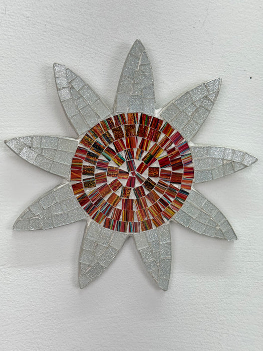 Large Mosaic Flower - Silver