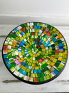 aerial view of mosaic bowl in green