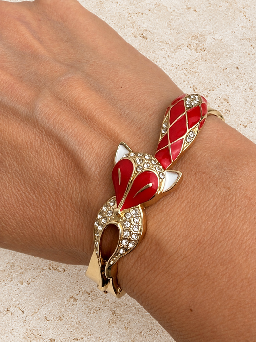 Fox Bracelet - Red & Gold