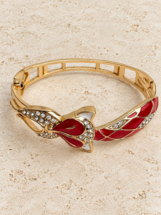 Fox Bracelet - Red & Gold