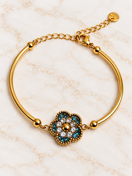 Dottie Bracelet - Clear & Turquoise