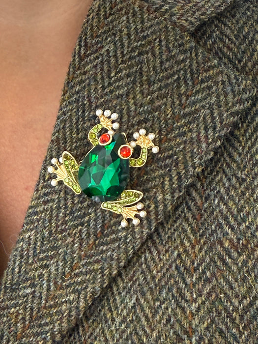 Crystal Tree Frog Brooch