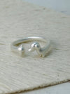 silver adjustable ring with cute puppy design