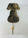 Back view of gold and silver dog hook.