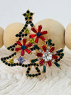 close-up of colourful brooch with crystals