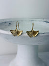 Gold leaf-shaped earrings 