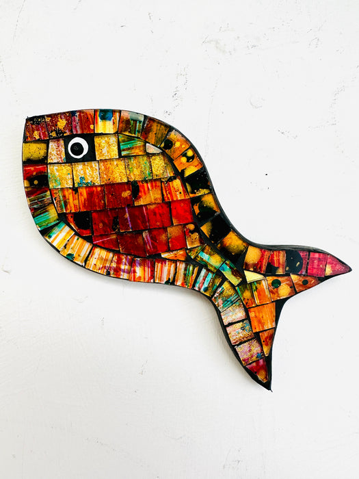 aerial view of single mosaic fish