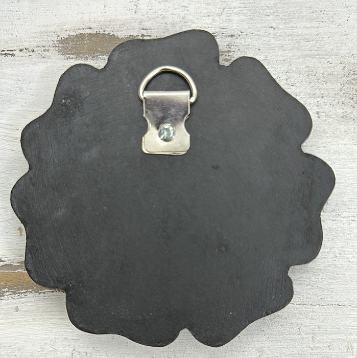 aerial view of base of mosaic daisy flower 