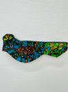 front view of mosaic bird wall art