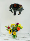 display view of mosaic elephant on wall