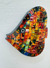 close-up of mosaic angel fish wall art
