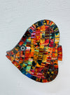 front view of mosaic angel fish wall art