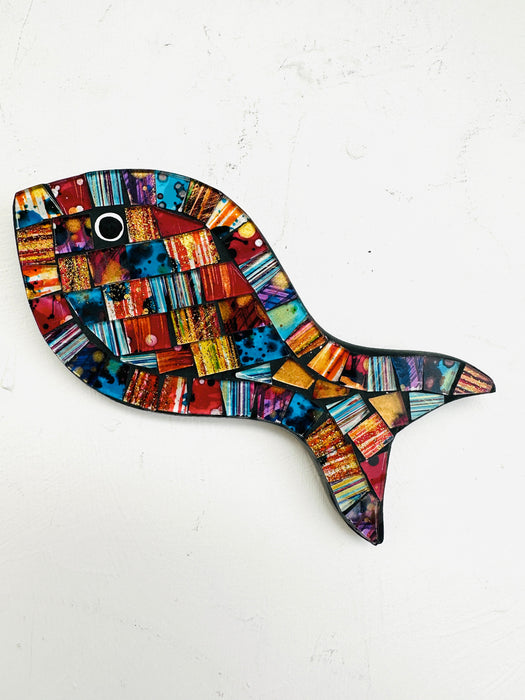 aerial view of single mosaic fish 