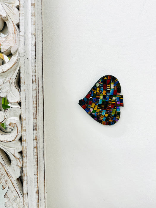 handmade mosaic glass fish wall art 