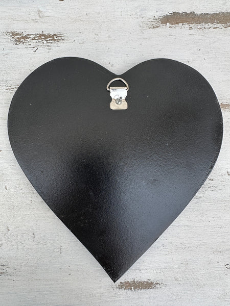 back view of mosaic heart with hook attached