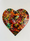 front view of mosaic heart