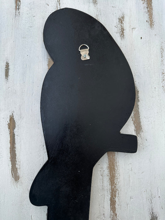 back view of mosaic glass parrot