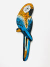 Mosaic parrot-shaped object on a white background
