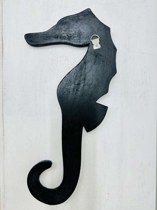 back view of mosaic glass seahorse