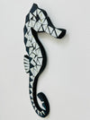 side angle of glass mosaic seahorse wall art on mdf base