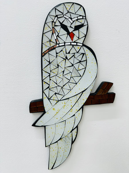Mosaic Owl wall art on MDF base
