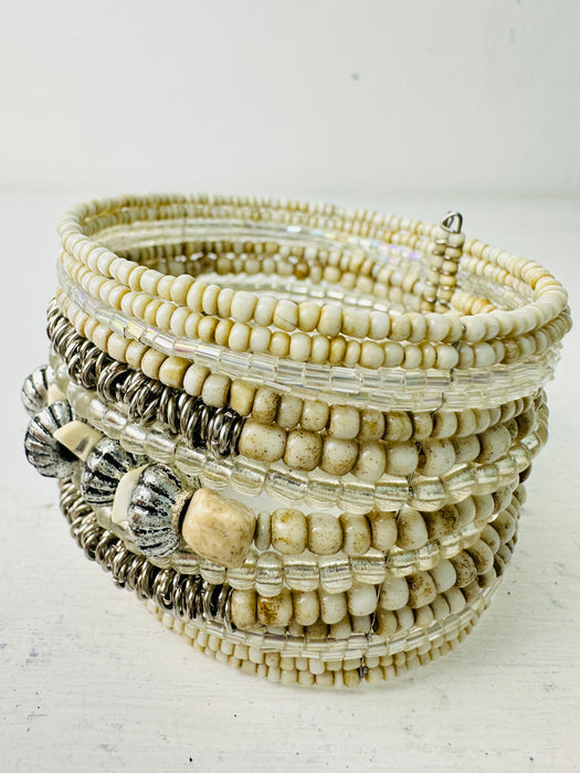 side view of beaded bracelet