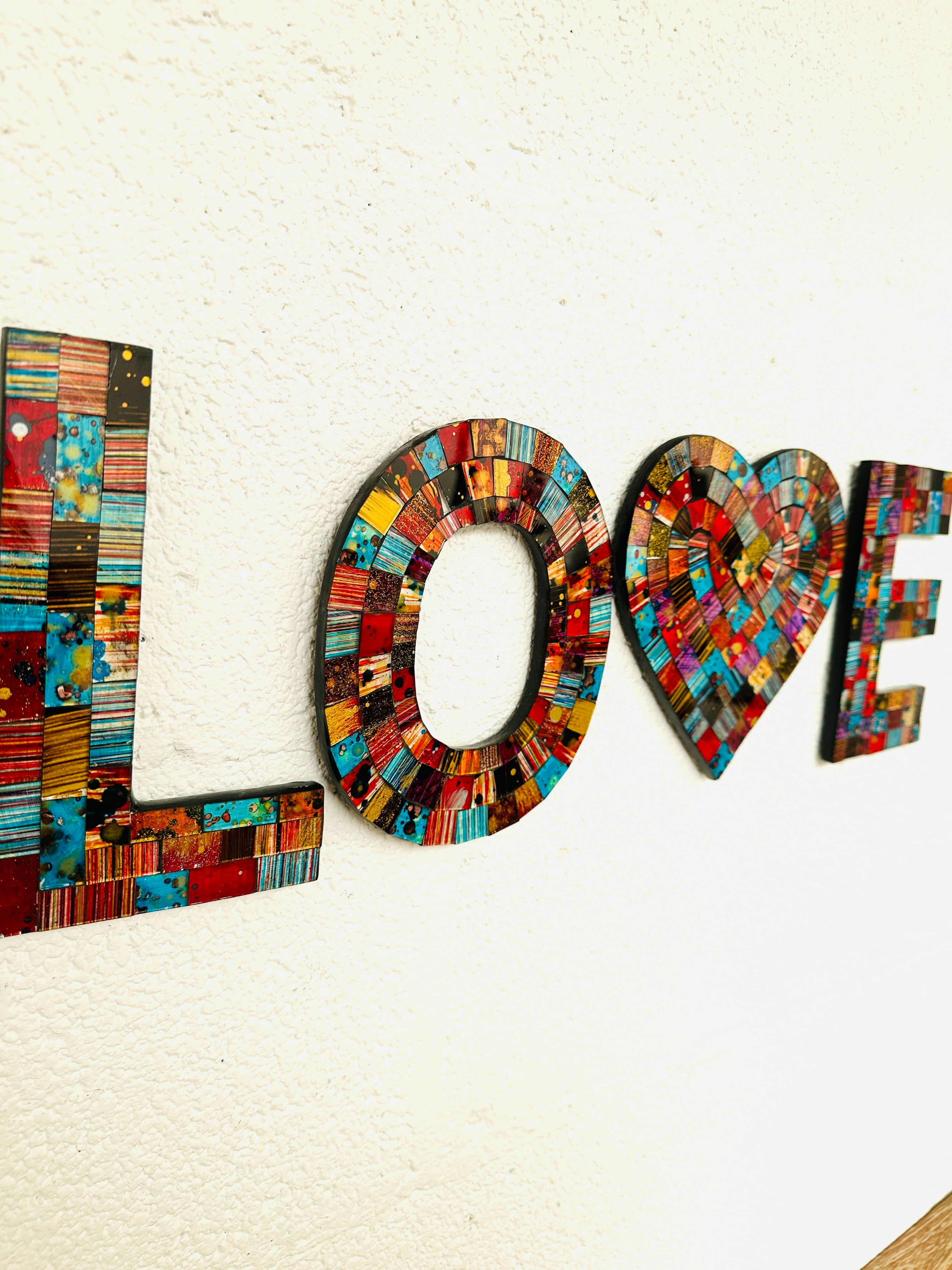 side view of mosaic love