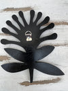 mosaic flower base view with hook attached