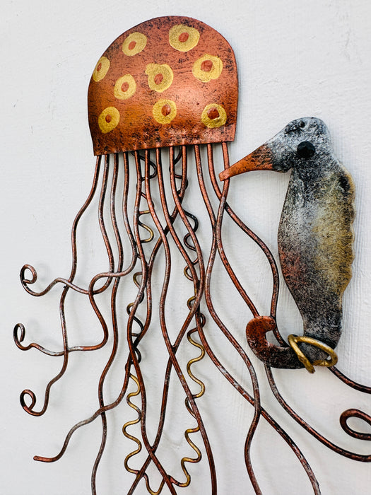 Jellyfish with Seahorse - Copper