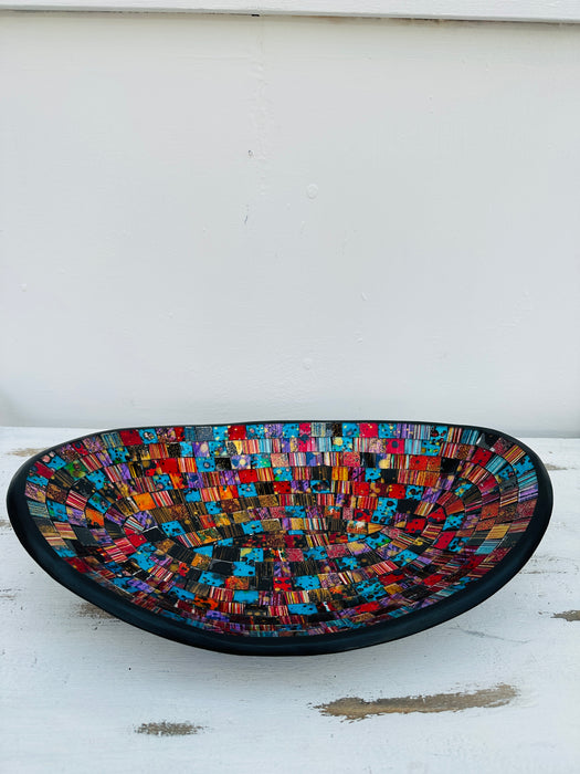 Large Oval Mosaic Bowl - Starburst