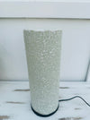 front view of mosaic cylinder lamp with light off