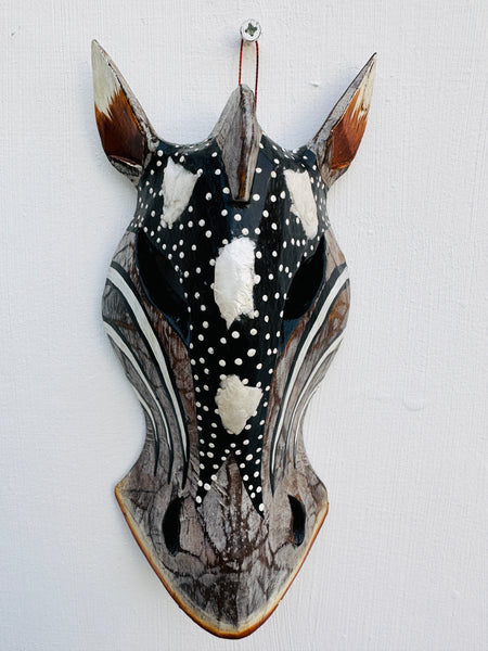 front view of zebra mask