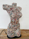 side view of mosaic bust lamp