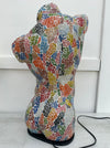 back view of mosaic man body lamp with light off