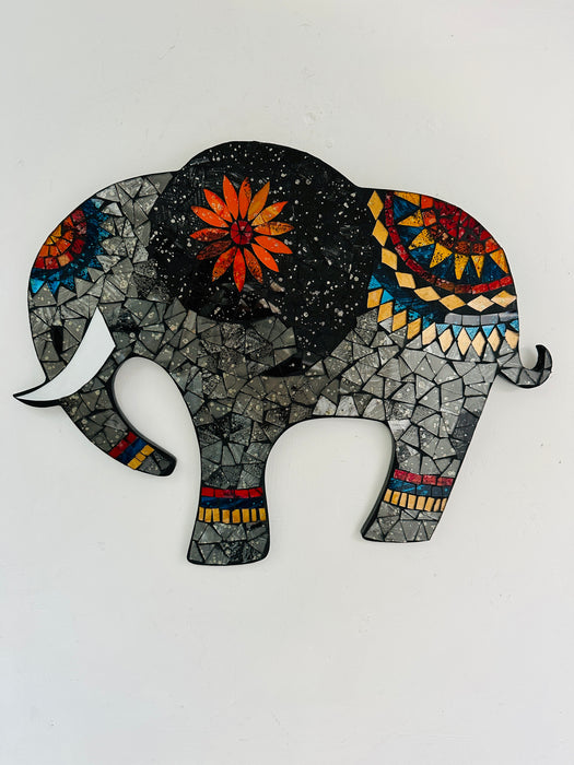 front view of mosaic elephant