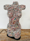 front view of mosaic bust lamp with light off