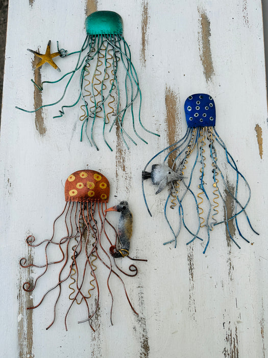 Jellyfish with Seahorse - Copper