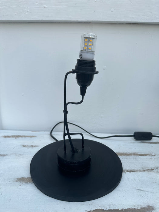 base and bulb view of mosaic cylinder lamp