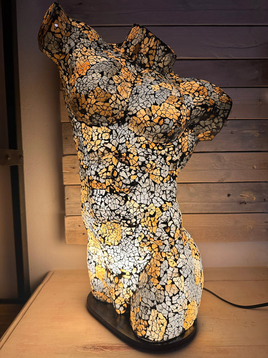 Mosaic Man Body Lamp - Black Gold