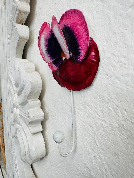 side view of pansy hook displayed on wall