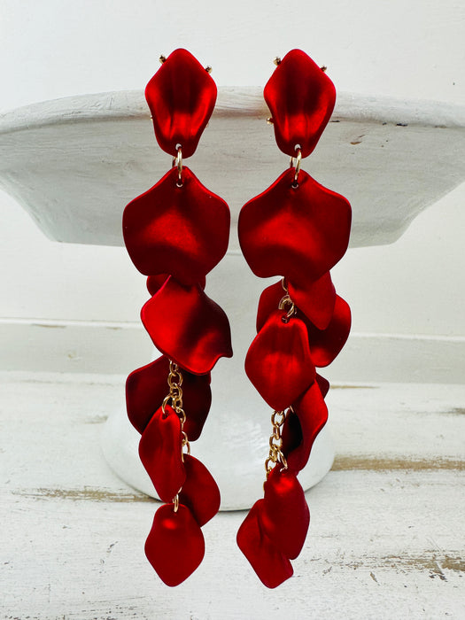 Feronia Earrings - Red ~ ALL JEWELLERY 3 FOR 2
