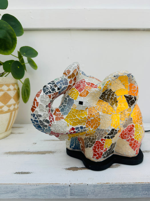 Mosaic Elephant Lamp - Multi