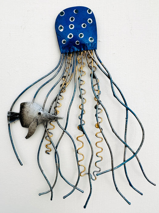 Jellyfish with Fish- Blue