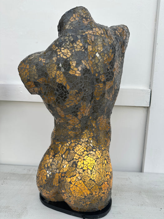 Mosaic Man Body Lamp - Black Gold